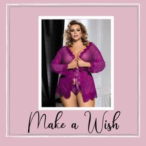 Sheer Lace Baby Doll Robe & V-string Panty